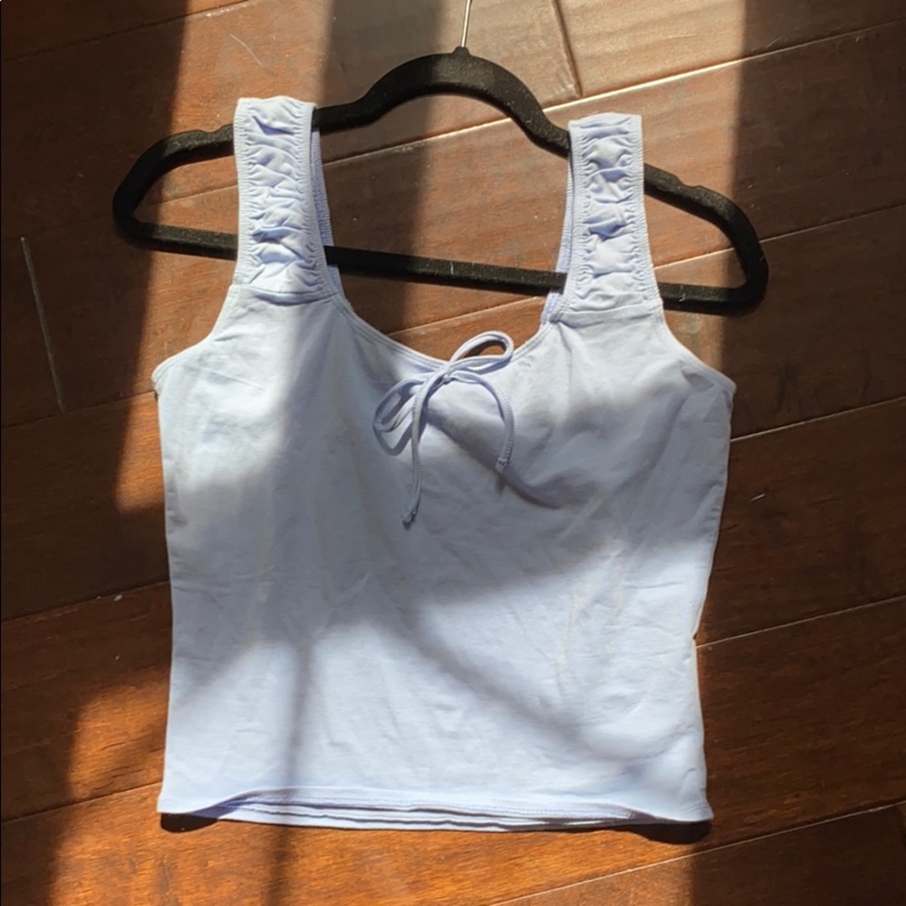 light pastel blue tank top